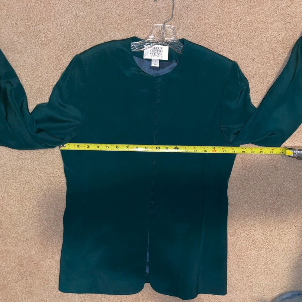 Valerie Stevens Silk Skirt Suit in Emerald Green - Picture 10 of 14